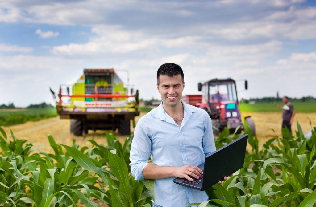 farmer with laptop