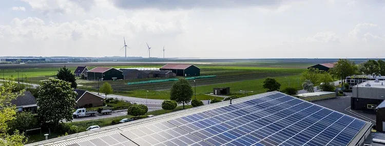 solar panels and wind turbines